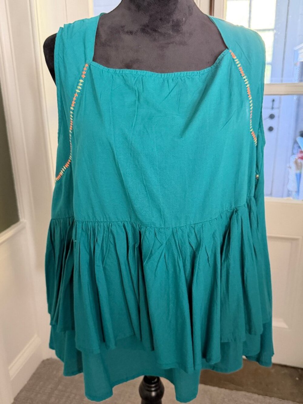 World Market Sleeveless Boho Top, L/XL, NWT